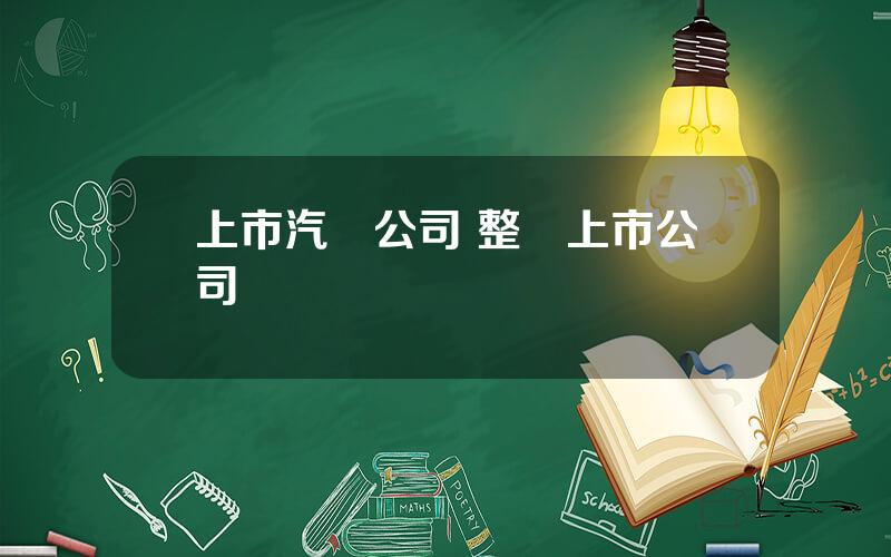 上市汽車公司 整車上市公司
